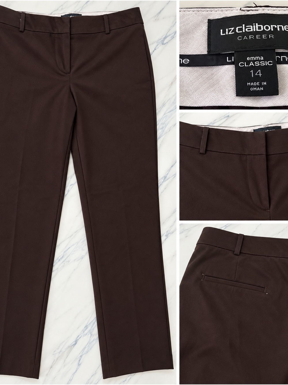 Liz Claiborne Brown Emma Classic Ankle Pants